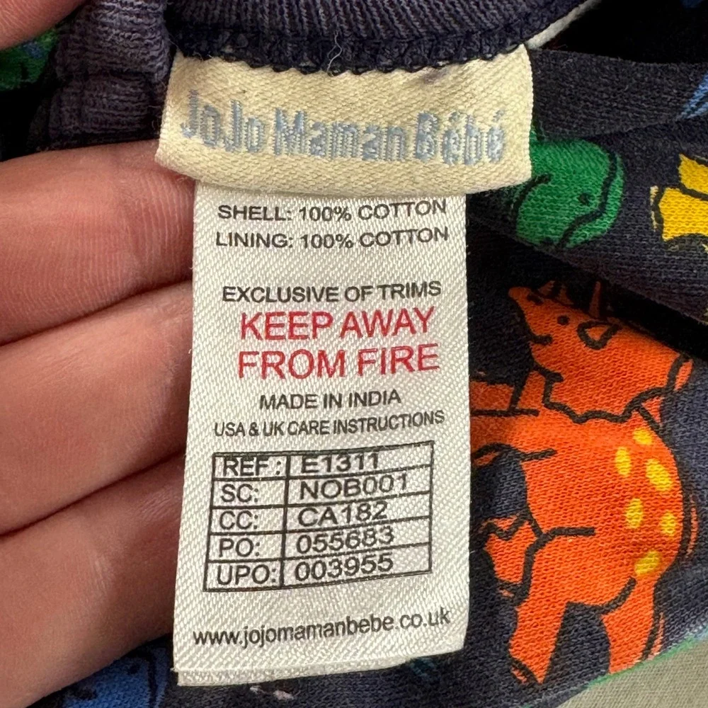 JoJo Maman Bébé Size 18-24M Navy‎ Reversible Dinosaur Stripe Full Zip Hoodie